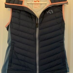 Kari Traa Navy Blue Down & Feather Vest Sz S